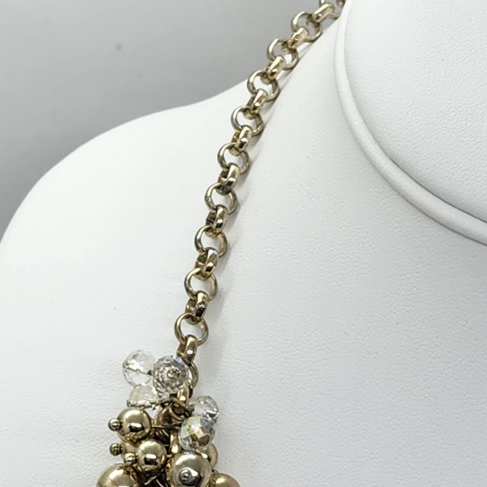 Tear Drop Bead‎ Statement Bib Necklace Gold Tone - Picture 7 of 8